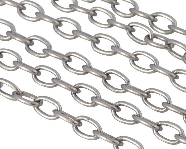 Brass chain Oval 4.5x3.5mm. Silver. Top Quality