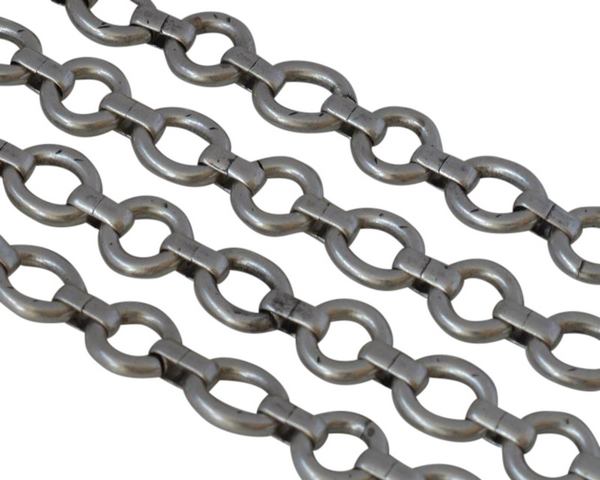 Brass Chain 7.2mm. Silver