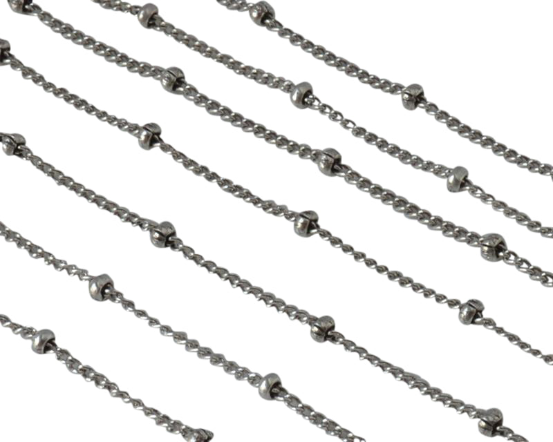Brass rondell chain 2mm. Silver