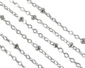 Brass rondell chain 2mm.Shiny Silver