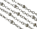 Brass Rondell Chain 3.5mm.Shiny Silver