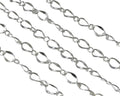 Brass chain oval 6x4mm. Shiny Silver