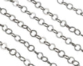 Brass chain round 3mm. Silver.