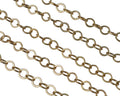Brass chain round 3mm. 18Kt Gold plated.
