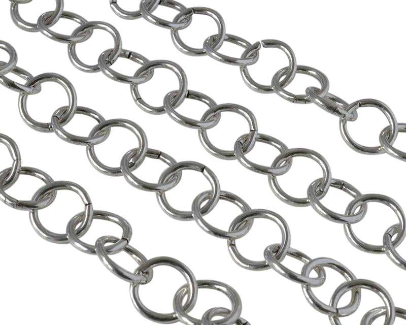 Brass Chain Round 13x13mm. Silver.