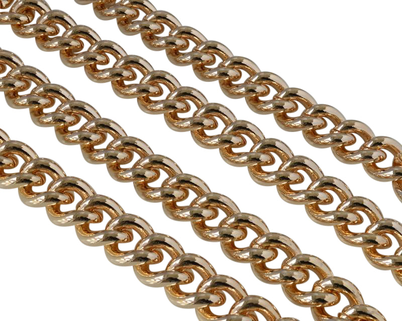 Brass Chain 18x15mm. 18Kt Gold Plated.