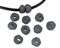 Resin irregular rondell 9x9x7mm. Ice grey. Inn.3mm aprox. Best Quality.