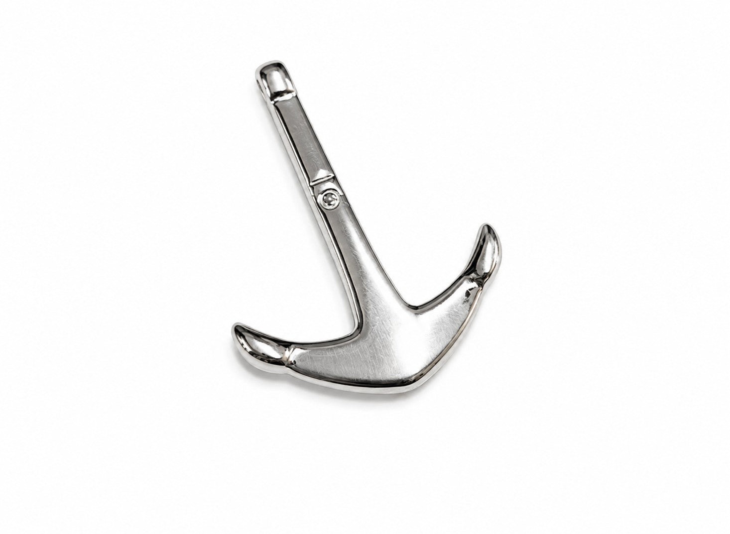 Stainless steel 304 and crystal anchor pendant. 28x38x4mm. Silver. Inn.4mm