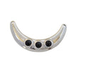 Zamak and SWAROVSKI necklace 3 rivoli. 125x70mm. Silver-Jet. Inn.4mm