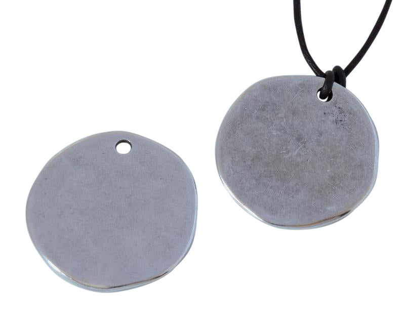 Zamak pendant coin 39x41mm. Silver. Inn.3.5mm