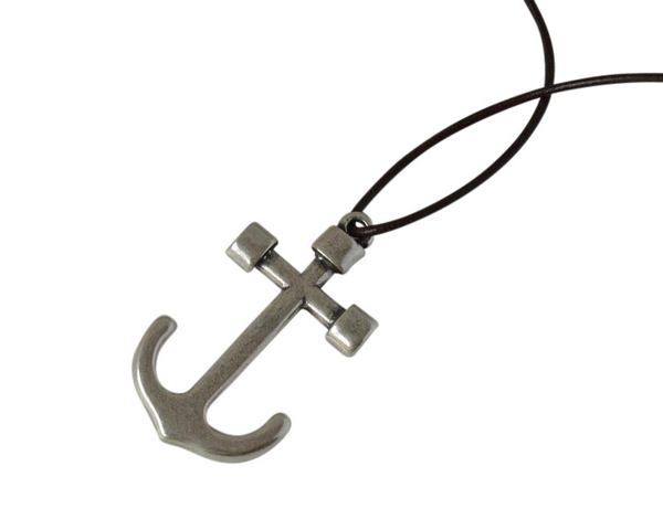 Zamak anchor pendant 58x30mm. Silver. Inn.3mm