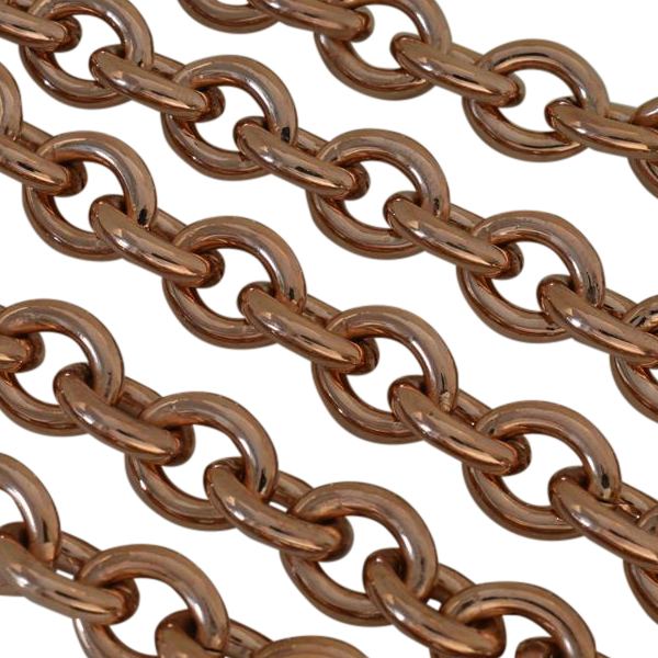 Brass. Chain. 14x11mm. Rose gold.