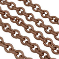 Brass. Chain. 8x6mm. Rose gold color.