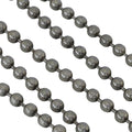 Zamak chain. 6mm balls. Silver. 88cm strand