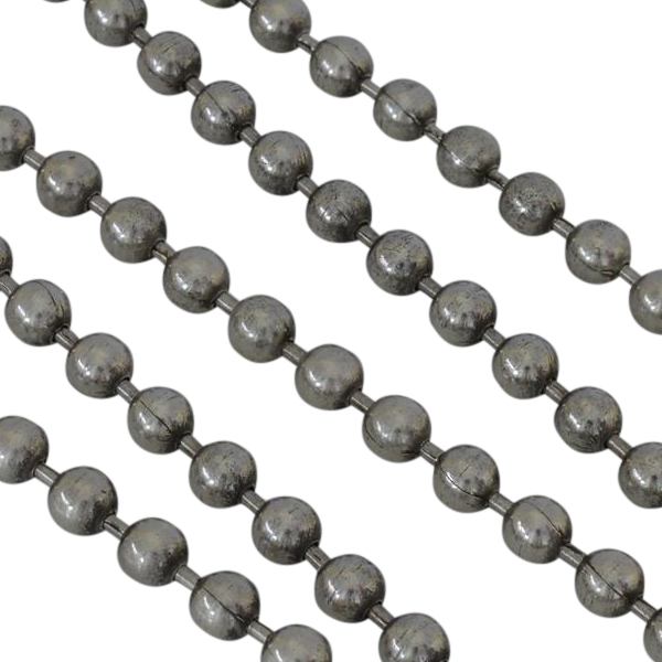Zamak chain. 6mm balls. Silver. 88cm strand
