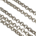 Brass chain 4x4mm. Silver.