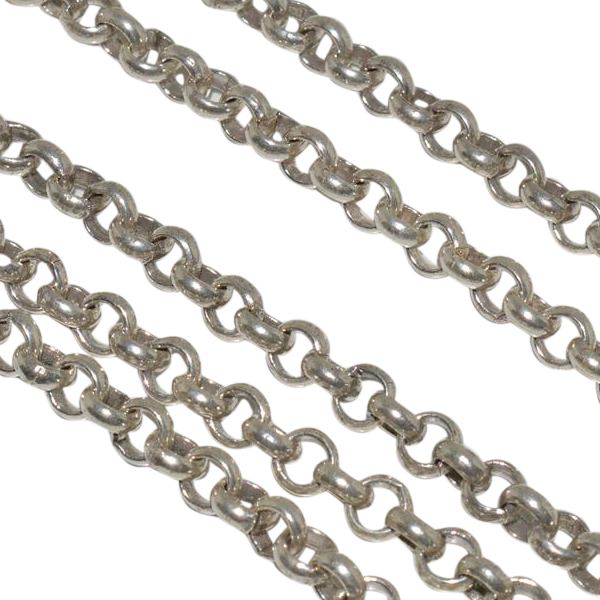 Brass chain 4x4mm. Silver.