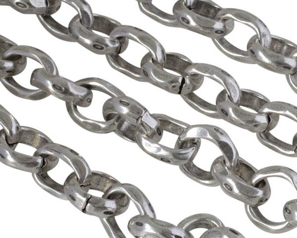 Brass Irregular chain 15x15mm. Silver