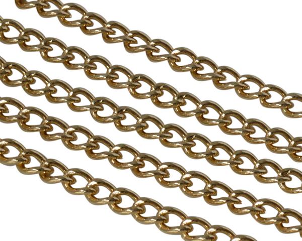 Brass chain 4x6mm. Gold