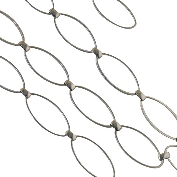 Brass Chain Oval 41x19mm. Silver