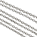 Brass chain oval 3.5x2mm. Silver