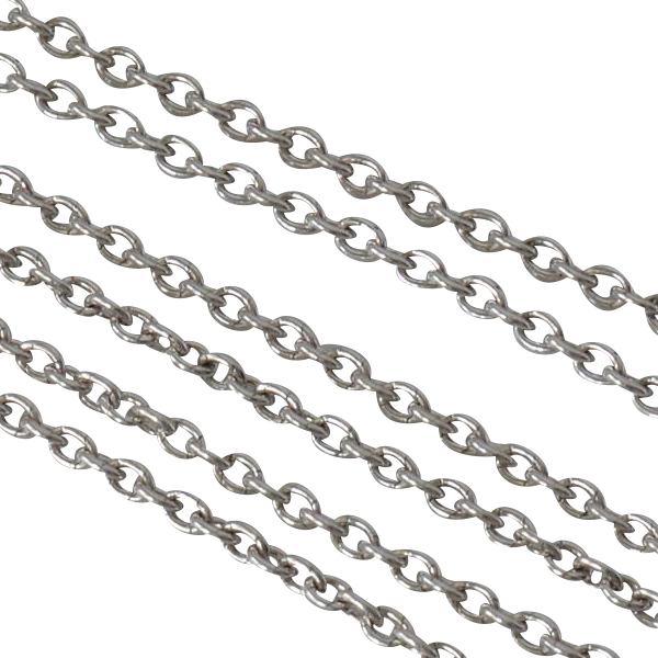 Brass chain oval 3.5x2mm. Silver