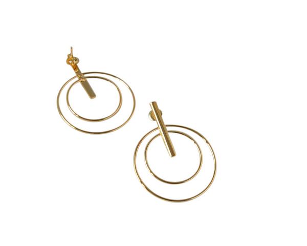 Earrings 26-37mm brass ring. Silver