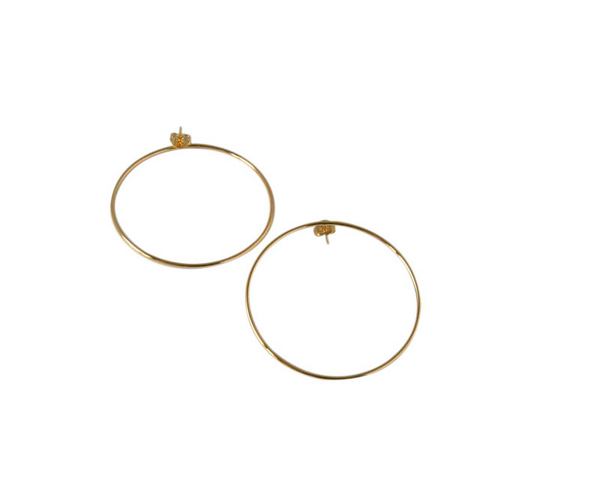 Earrings 54mm brass ring. Gold