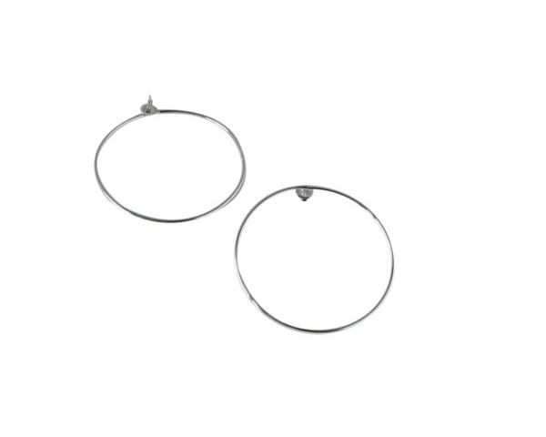 Earrings 54mm brass ring. Silver