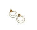 Heart Earrings 26-37mm. Brass. Gold
