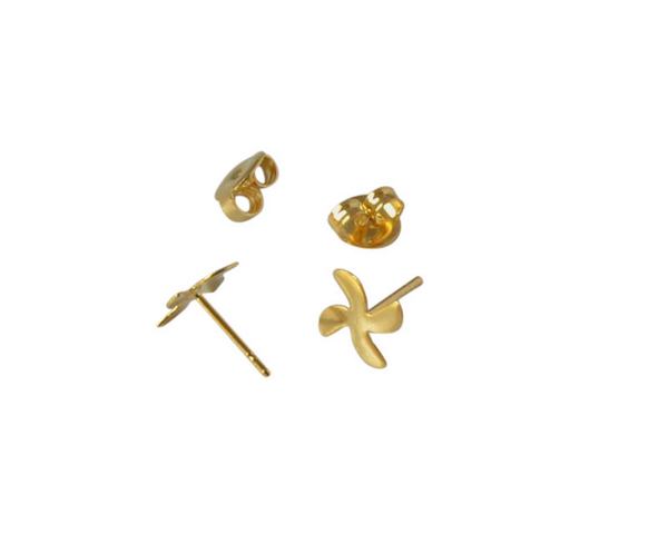 Earrings. 10mm brass. Gold