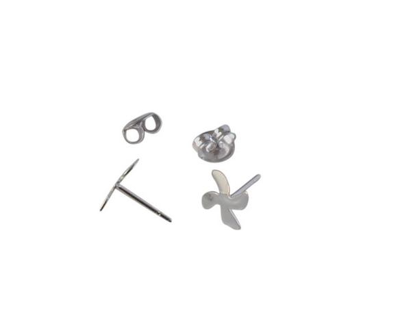 Earrings. 10mm brass. Silver
