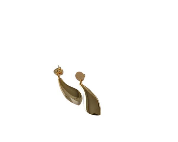 Leaf Earrings 38mm. Brass. Gold. Inn. 1.2mm