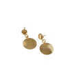 Coin earrings 21mm. Brass. Gold