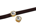 SWAROVSKI and Zamak slider. 13x13mm. Gold. Square. Crystal. Inn.10x2,5mm