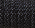 Braided leather cord 12x2mm. Dark brown. Best Quality.