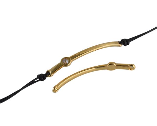 SWAROVSKI and metal connector. 43x5mm. Gold-Golden Shadow. Inn.1.5mm