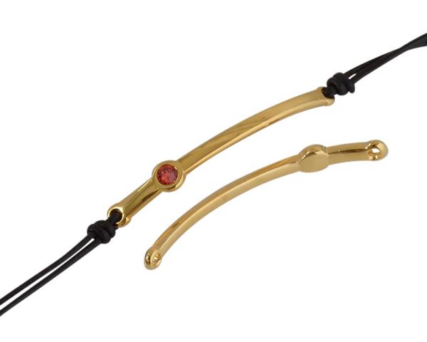 SWAROVSKI and metal connector. 43x5mm. Gold-Padparascha. Inn.1.5mm