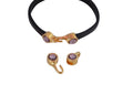 SWAROVSKI clasp with end cap. 2 pieces set 6x15mm-6x11mm. Gold-AntiquePink. Inn.5x2mm