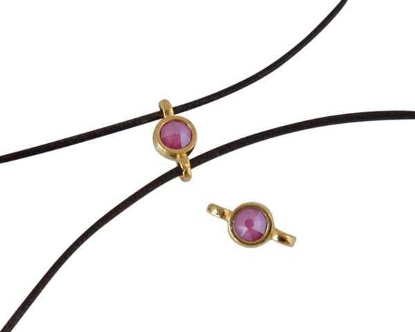 Swarovski and metal connector 10x5mm. Gold-Cream Pearl.Inn.2m