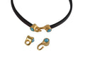 SWAROVSKI and metal clasp 11x4.5mm with end cap coin. Gold-Azure Blue. Inn.3x2mm