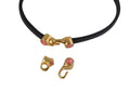 SWAROVSKI and metal clasp 11x4.5mm with end cap coin. Gold-Light Coral. Inn.3x2mm