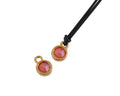 Swarovski and metal pendant coin 6.5x6.5mm. Gold-Light Coral. Inn1.8mm