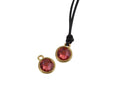 Swarovski and metal pendant coin 9x5x9.5mm. Gold-Padapradcha. Inn1.8mm