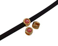 SWAROVSKI and Zamak Slider. 8mm coin. Gold-Light Coral. Inn.5x2mm