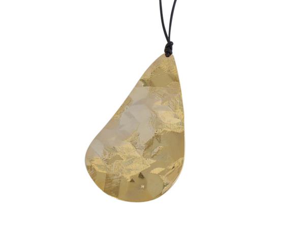 Tear pendant Brass 69x38mm. Gold. Inn.1.5mm. Top Quality