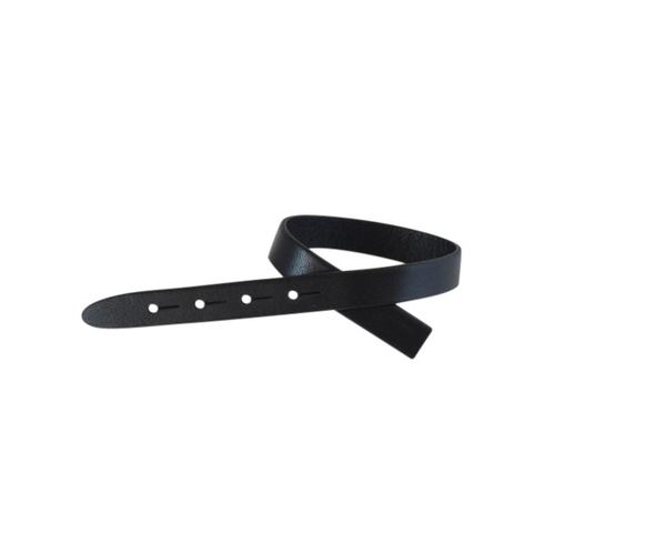 Leather cord strand for buckle clasp 230x10mm. Black-black edges. Best Quality