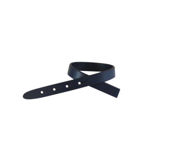 Leather cord strand for buckle clasp 230x10mm. Navy Blue-black edges. Best Quality
