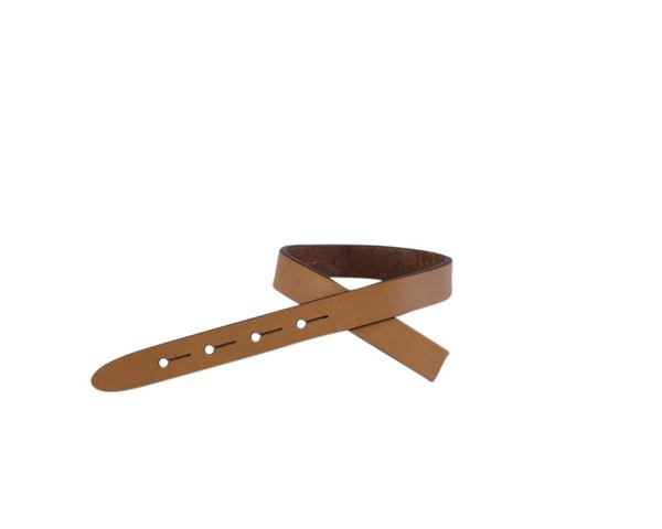 Leather cord strand for buckle clasp 230x10mm. Light brown-black edges. Best Quality