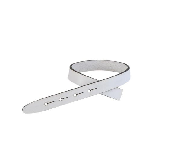 Leather cord strand for buckle clasp 230x10mm. White-black edges. Best Quality